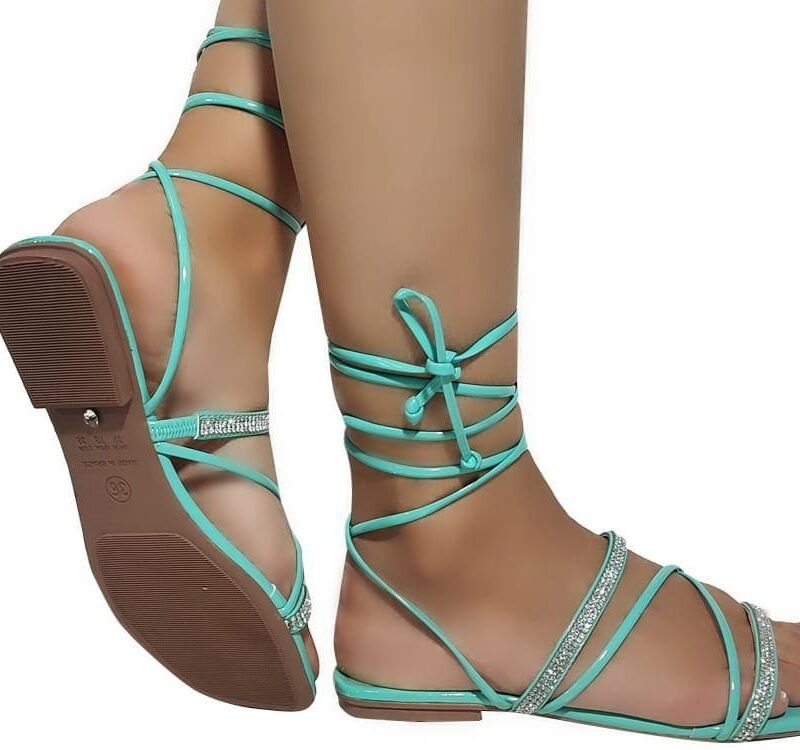 Rasteirinha verniz verde