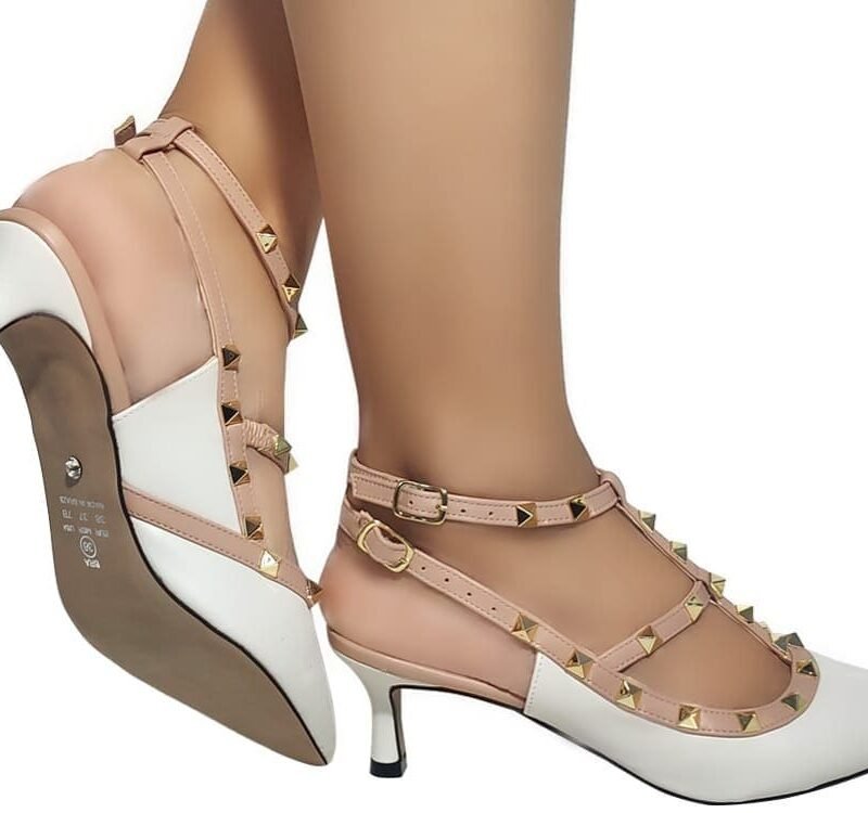 Scarpin Spark Branco Rosado