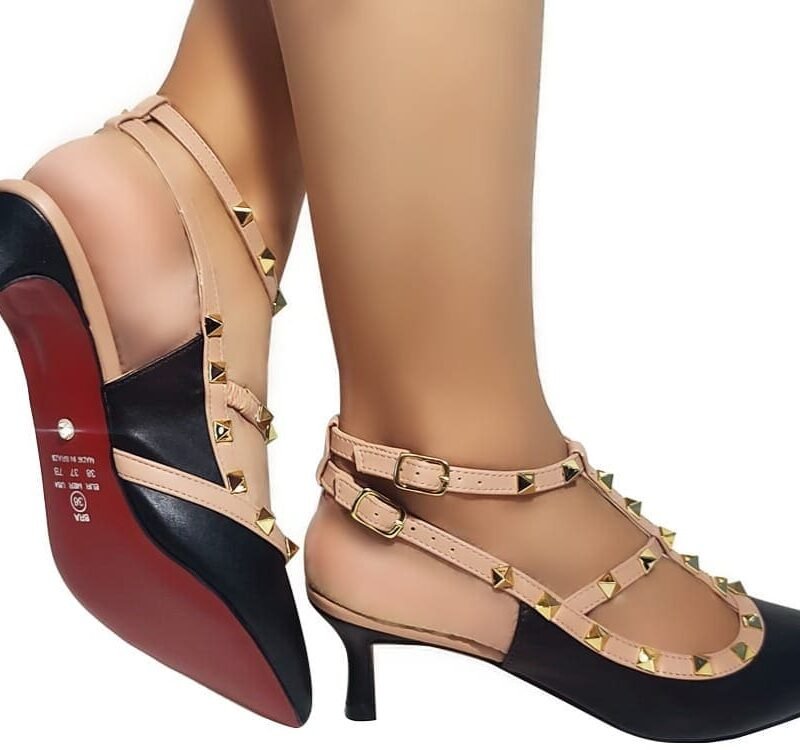 Scarpin Spark Preto Rosado