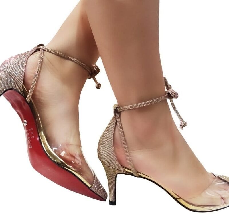 Scarpin vinil champagne