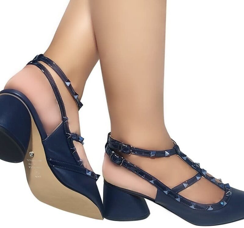 Scarpin Navy Napa e Verniz