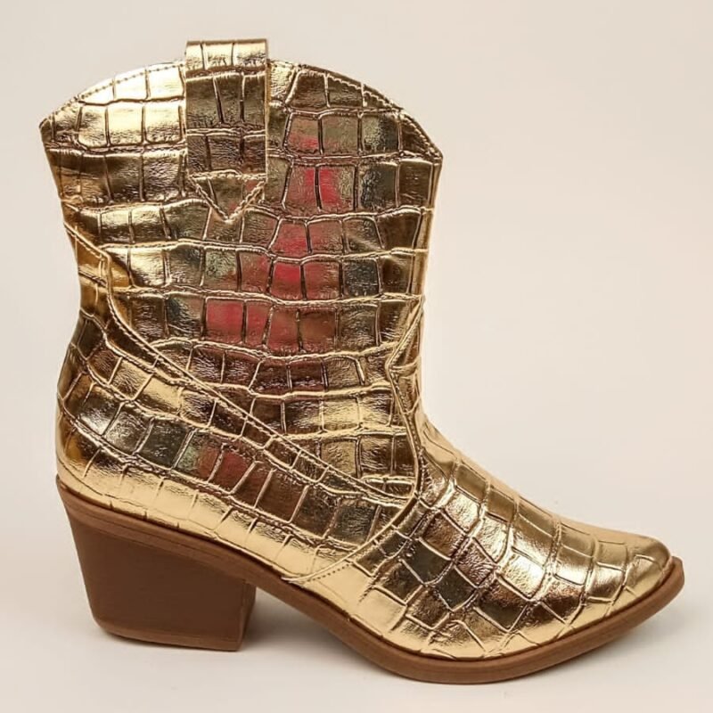 Bota Texana Croco ouro